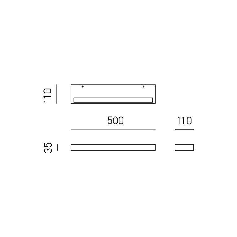 applique led 2 moduli 44w 3000k gealuce ip20 nero gap52