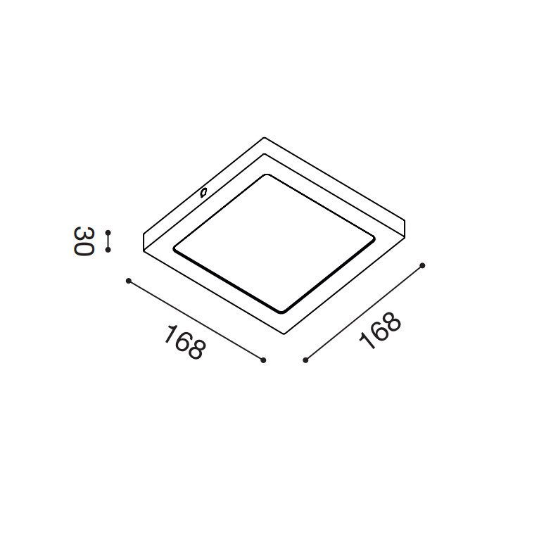 plafoniera sham 12w luce calda 3000k gealed quadrato medio bianco