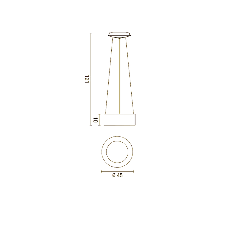 lampadario band diodi 25w luce calda 3200k affralux caffè piccolo