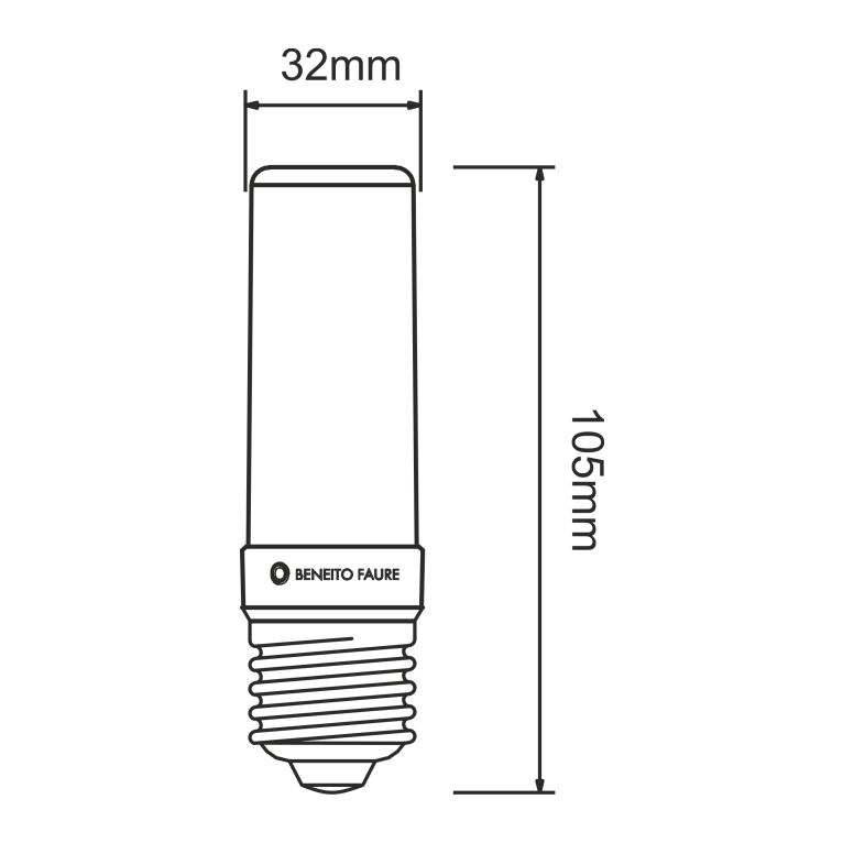 lampadina led hqi tubular e27 10w luce calda 830 beneito faure