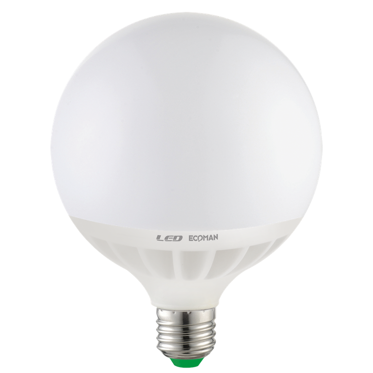 lampadina led globo g120 e27 24w luce naturale 4000k ecoman vetro ghiaccio