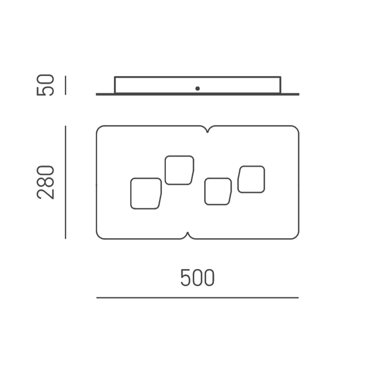 plafoniera bilbao gx53 gealuce piccolo bianco
