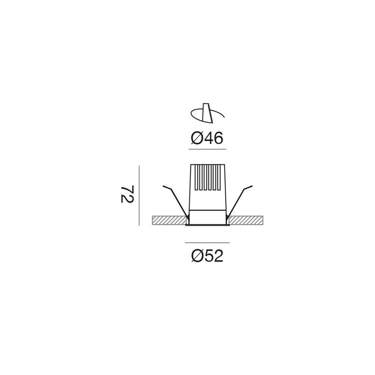 faretto led 12w luce calda 3000k nero da incasso gfa1413c gea luce