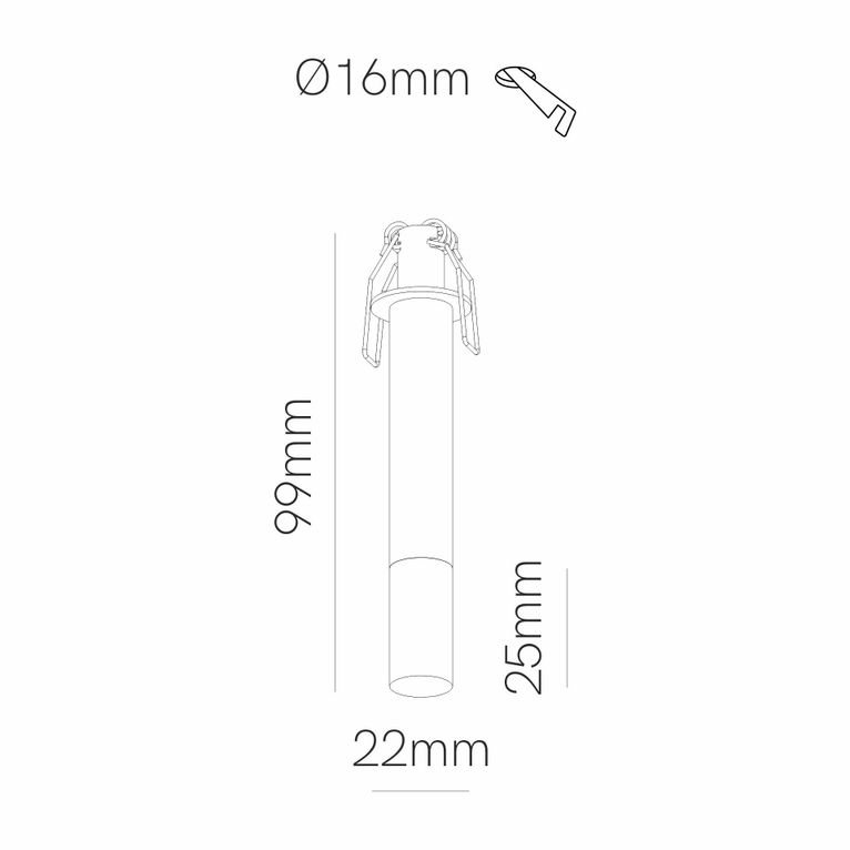 faretto led da incasso 3,5w 220/240v 2700k nero ip20 beneito faure 5255