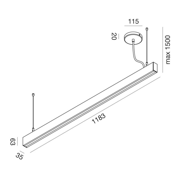 sospensione led 40w 4000k bianco ip40 gealuce gso130