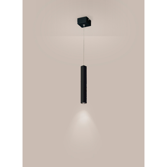 Lampadario TUBI DIODI 3W luce calda 3000K AFFRALUX piccolo quadrato nero