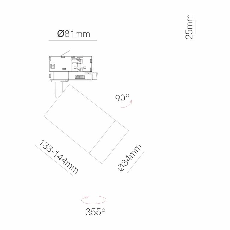 faretto da binario 25w cct switch beneito faure bianco 5221