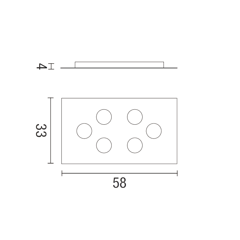 plafoniera flet 6 x gx53 affralux bianco rettangolare medio