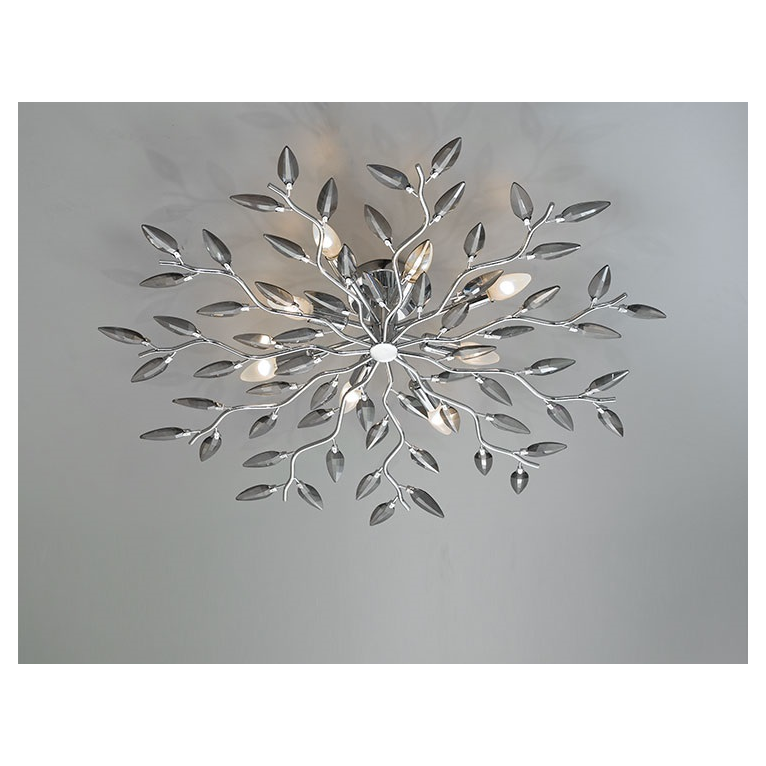 plafoniera crystallivs 8 x e14 affralux cromo/fumè grande