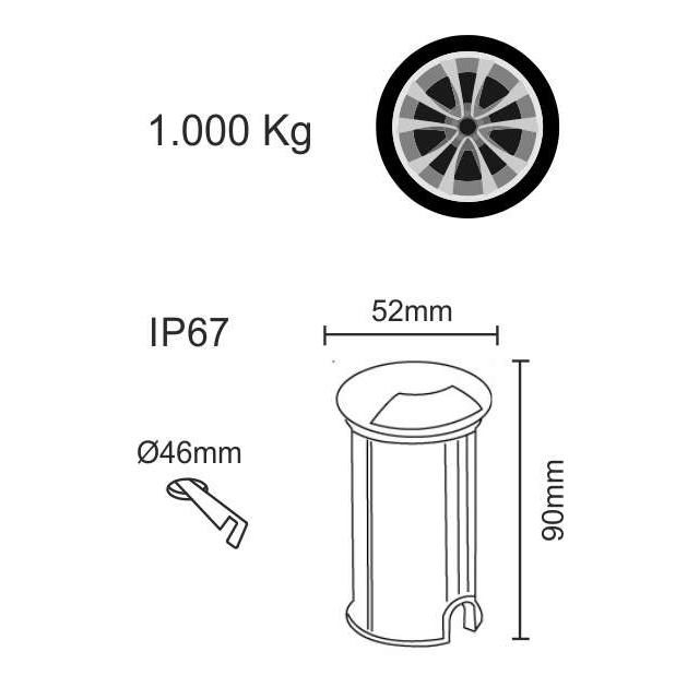 faretto-da-esterno-ina-2w-luce-fredda-830-beneito-faure-inox-ip67-ik09
