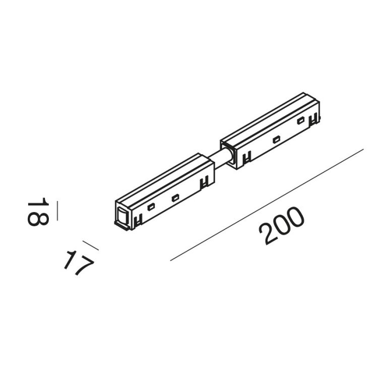 modulo connessione lineare 2 binari incasso o superficie. bianco gealuce