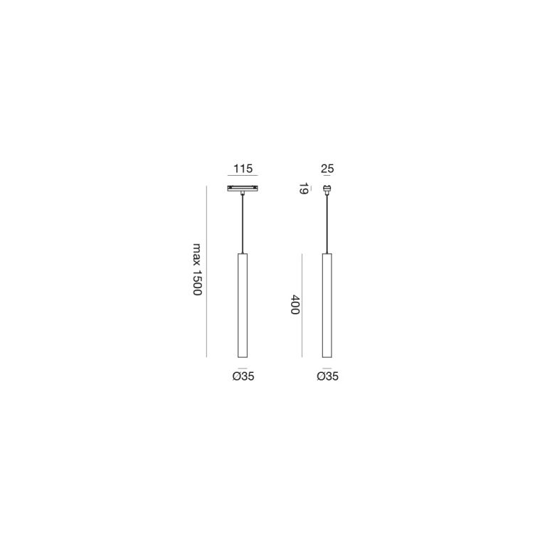 lampadario led 10w 48v 3000k gealuce ip20 nero