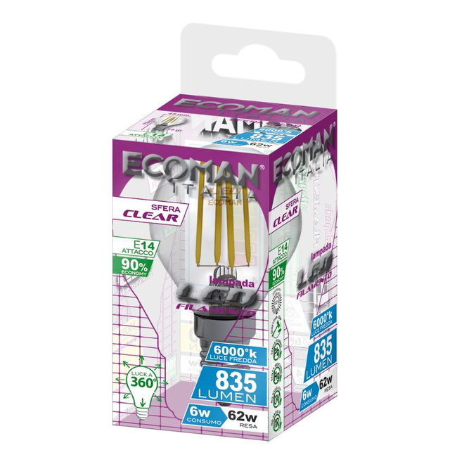 lampadina-led-sfera-e14-6w-luce-fredda-6000k-ecoman-vetro-trasparente