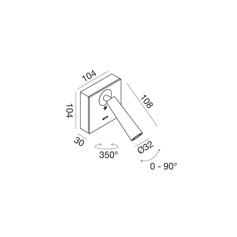 applique orientabile led 3w 3000k oro gealuce ip20 gap592