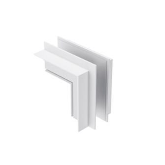 Giunzione aperta a L parete/soffitto per binario 48V da incasso. Bianco Gealuce