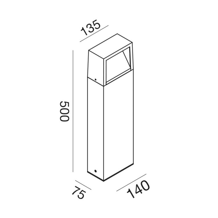 paletto da giardino 9w cct corten ip54 gealuce 50cm