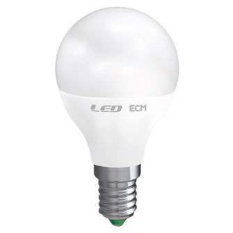 Lampadina LED Sfera E14 6W luce naturale 4000K ECOMAN vetro ghiaccio