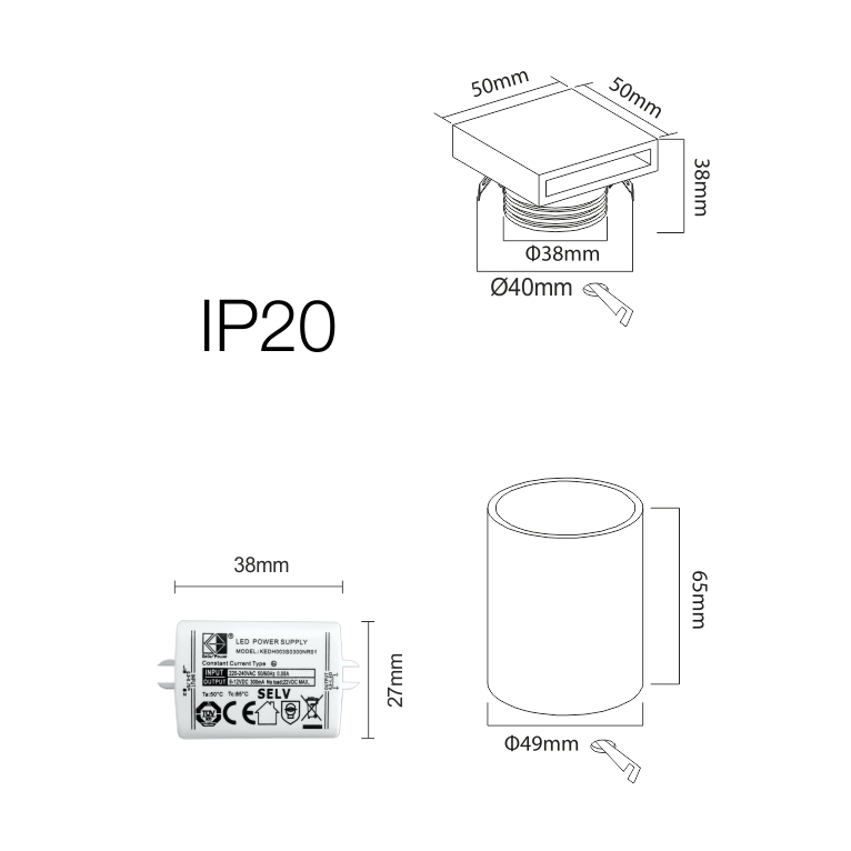 segnapasso led da incasso 4w 220/240v 3000k bianco ip20 beneito faure 4110