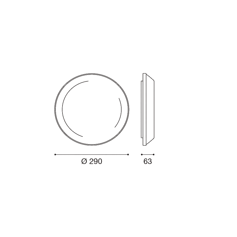 plafoniera sele 24w luce calda 3000k gealed tondo