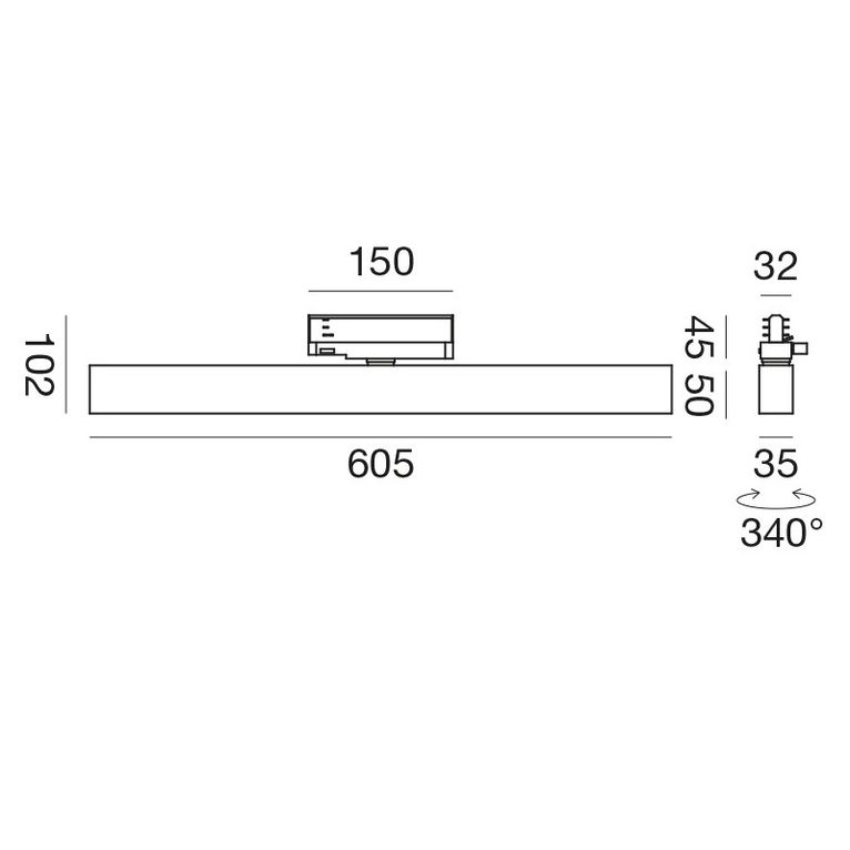 reglette da binario 28w luce calda 3000k nero gfa1250c gea luce