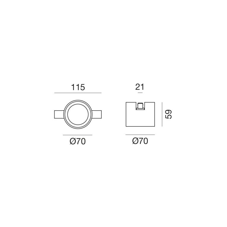 faretto led 8w 48v. 3000k ip20 gealuce cilindro colore nickel