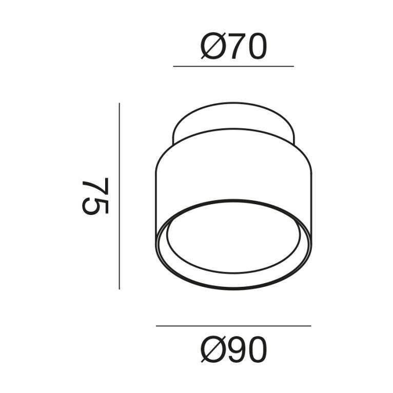 plafoniera con biemissione led 2+6w 3000k modello piccolo bianco gealuce 
