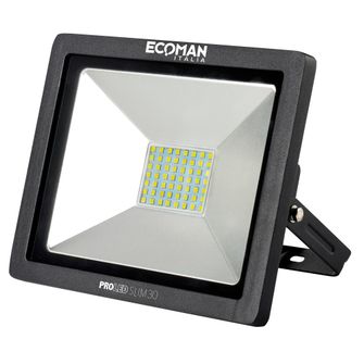 Proiettore LED ProLed 30W luce naturale 4000K Ecoman nero IP65 Mini Slim