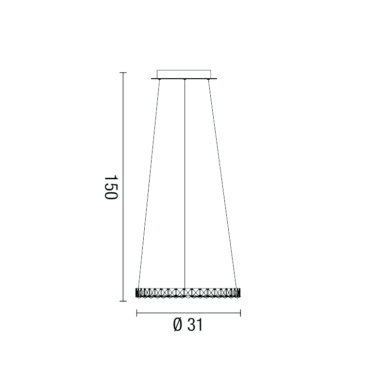lampadario nora3 12w luce naturale 4000k affralux piccolo 1 anello