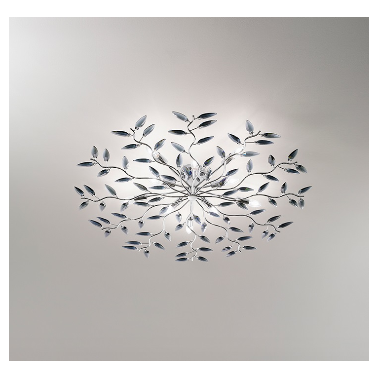 plafoniera crystallivs 10 x e14 affralux cromo/fumè xl