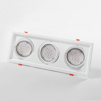 Faretto ISY704 G53 AR111 ISYLUCE quadrato triplo orientabile incasso