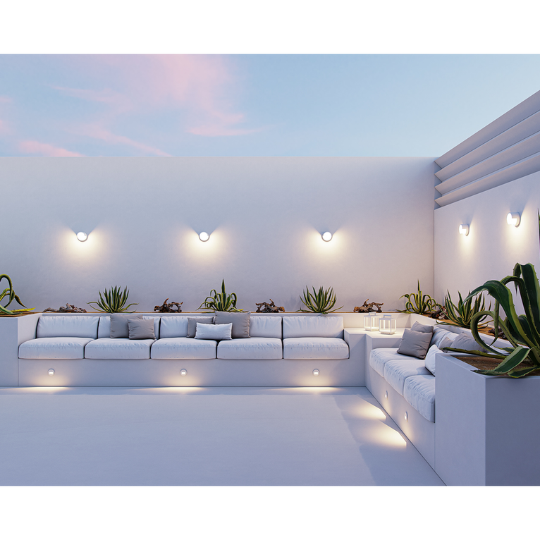 applique led da esterno 15w cct switch bianco 4957