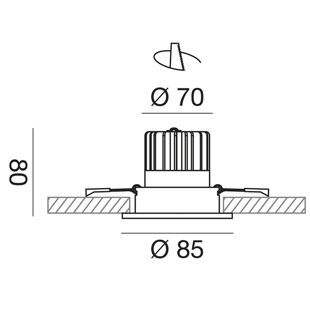 faretto-da-incasso-aran-8w-luce-calda-3000k-gealed-piccolo-orientabile