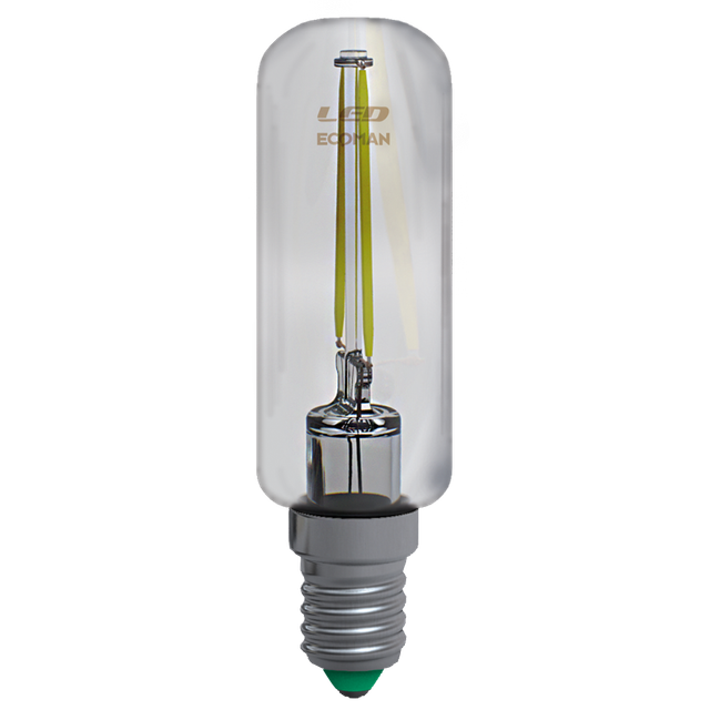 lampadina-led-tubolare-e14-6w-luce-calda-3000k-ecoman-vetro-trasparente