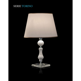 Lampada TORINO E27 CRISTAL LUCE laccata bianca grande