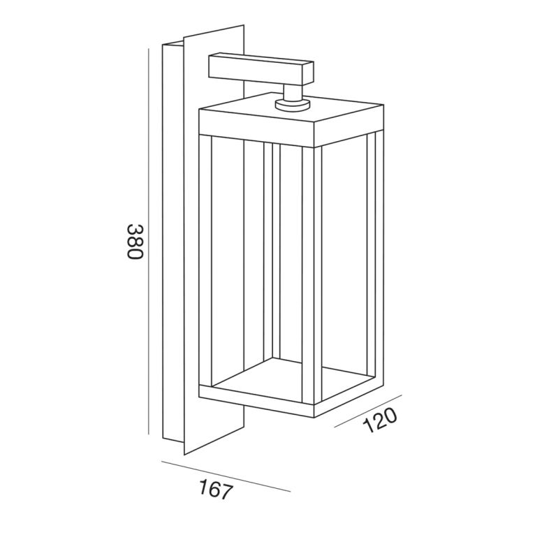 applique sire 13w luce 3000k gealed marrone ip54