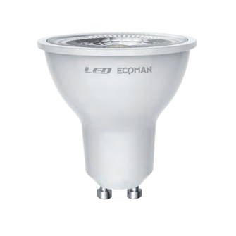 Lampadina LED Dicroica GU10 7W luce naturale 4000K ECOMAN dimmerabile vetro trasparente