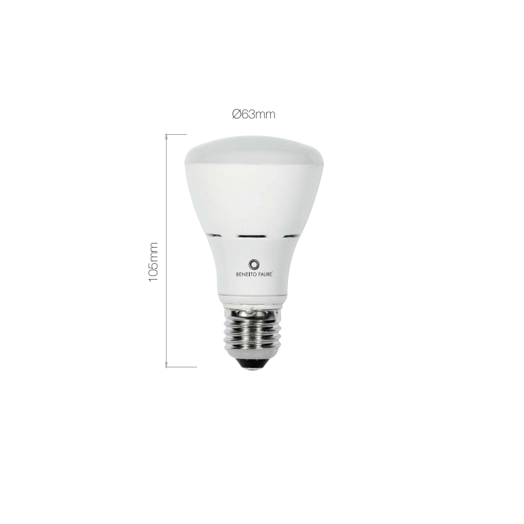 lampadina led r-63 r-line e27 8w luce calda 830 beneito faure