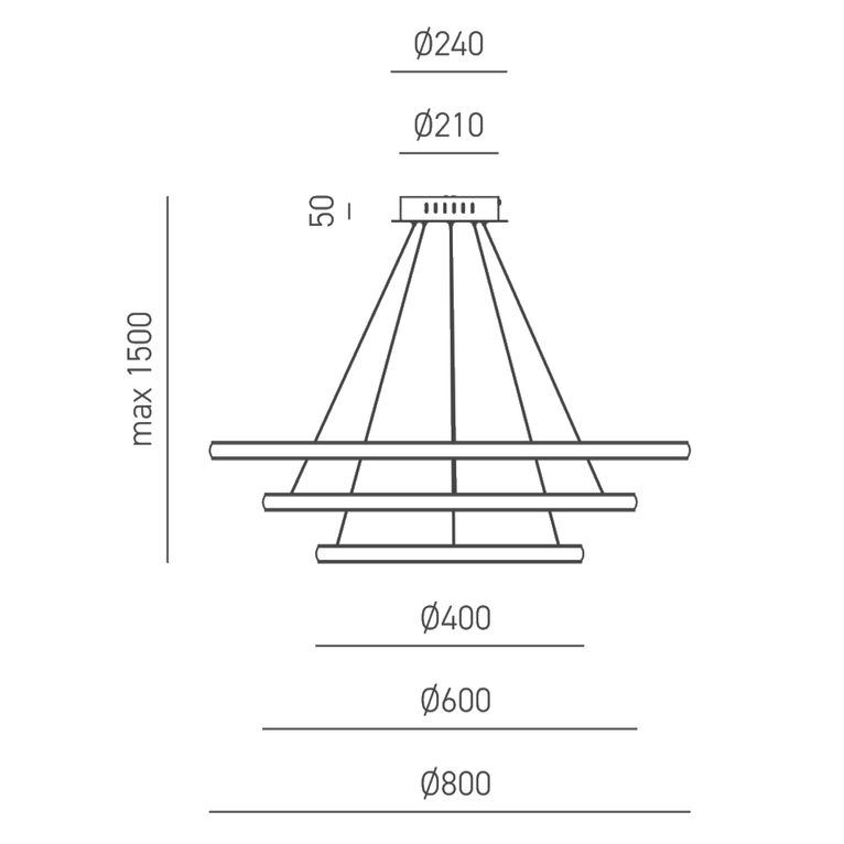 lampadario iole 60w luce calda 3000k gealuce triplo bianco