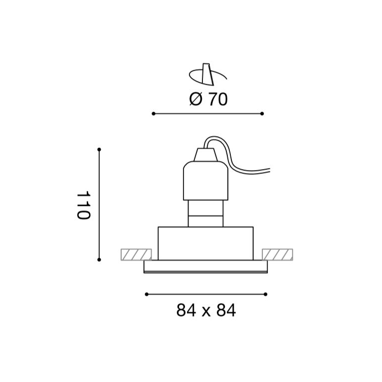 faretto aurora gu10 gealed quadrato cromo ad incasso ip65