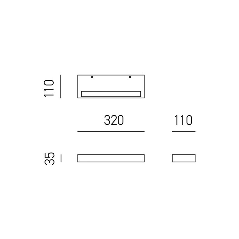 applique led 2 moduli 34w 3000k gealuce ip20 bianco gap52