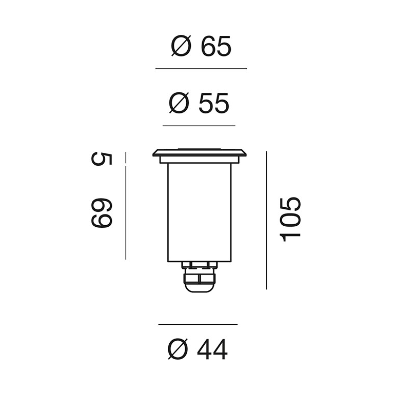 faretto eostre-r 5w luce naturale 4000k gealed ip65 24vdc