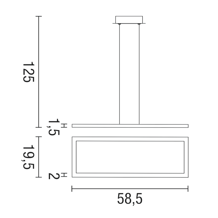 lampadario quattro 56w luce calda 3000k affralux rettangolare piccolo