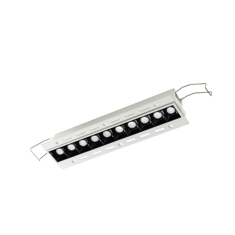 faretto 10 led ad incasso a scomparsa 20w 3000k. bianco e nero ip20 gealuce gfa1130