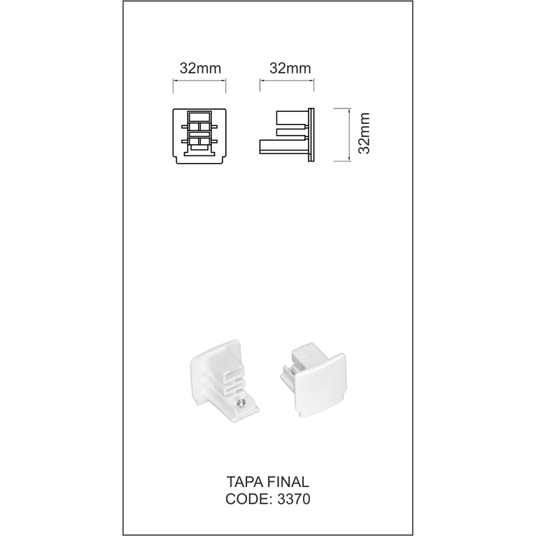 accessorio tappo finale beneito faure 3370 bianco