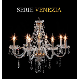 Lampadario VENEZIA 8 x E14 CRISTAL LUCE