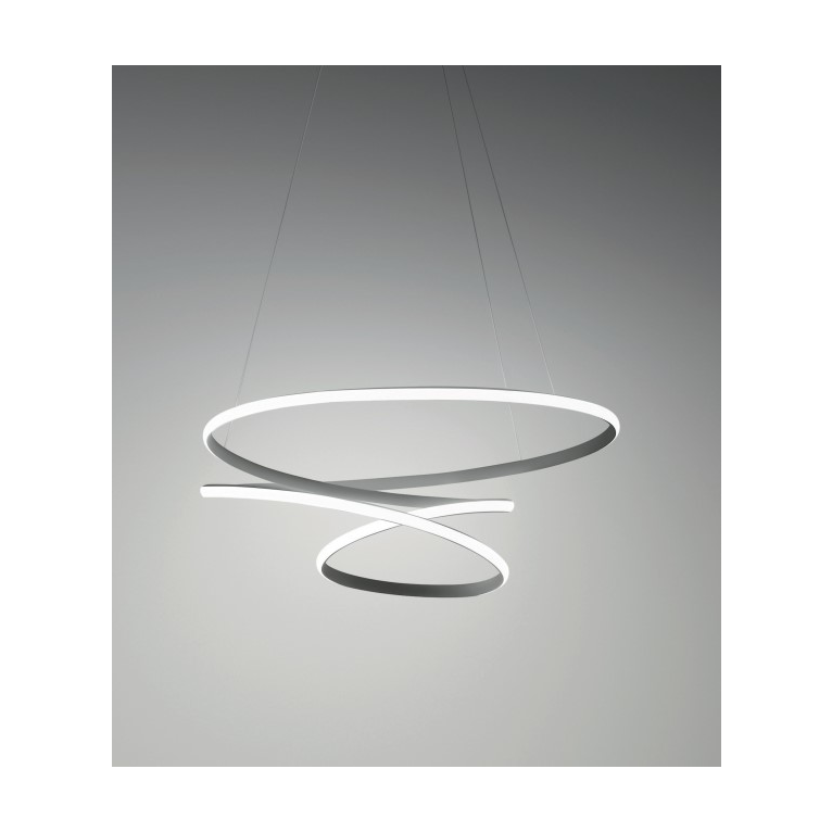 lampadario diva 80w luce calda 3000k gealuce xl titanio