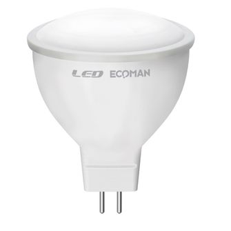 Lampadina LED Dicroica GU5.3 5W luce fredda 6000K ECOMAN 12Vdc vetro ghiaccio
