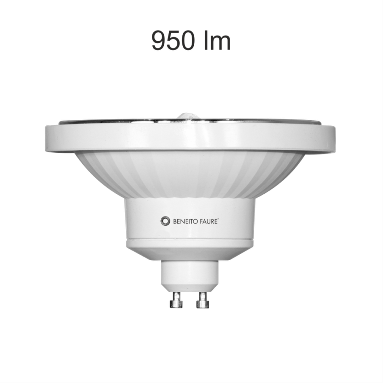 lampadina led lynk ar111 gu10 13w, luce calda 2700k beneito faure 3455