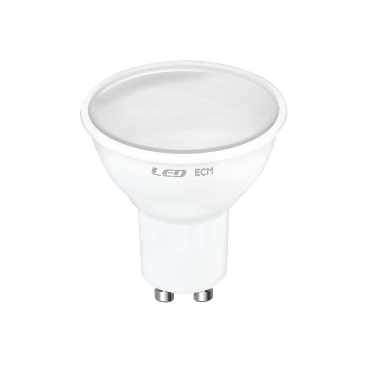 lampadina led dicroica gu10 6w luce calda 3000k ecoman vetro ghiaccio