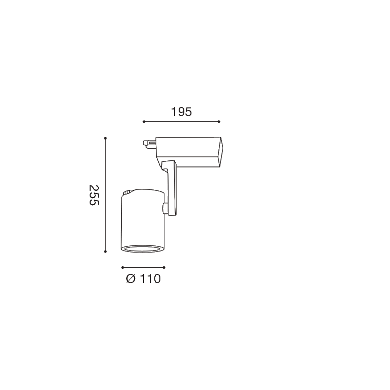 faretto da binario akina 45w luce calda 3000k gealed grande